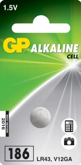 186 GP Alkaline button cell 1.5V (1pc)