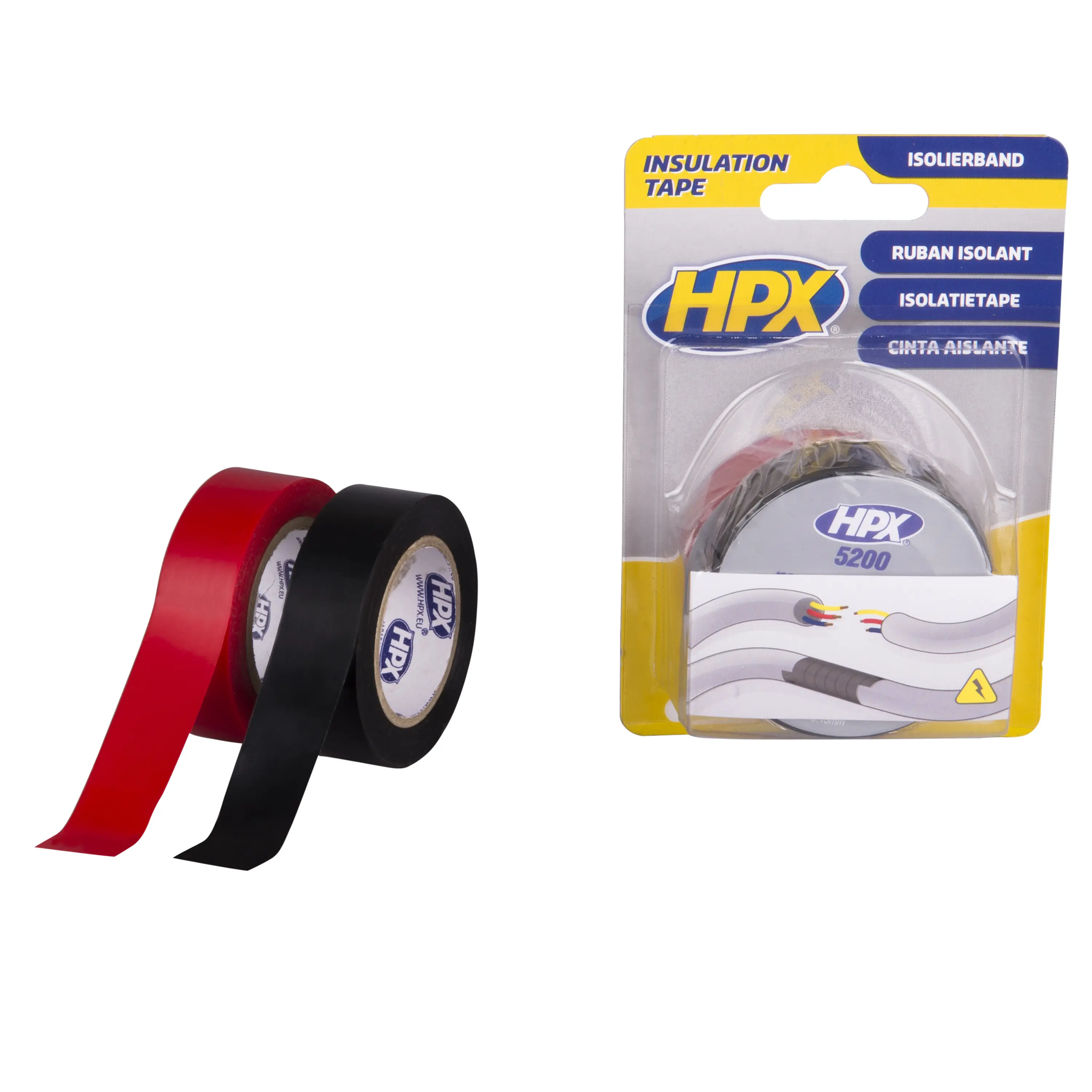 PVC insulation tape - black + red 19mm x 10m