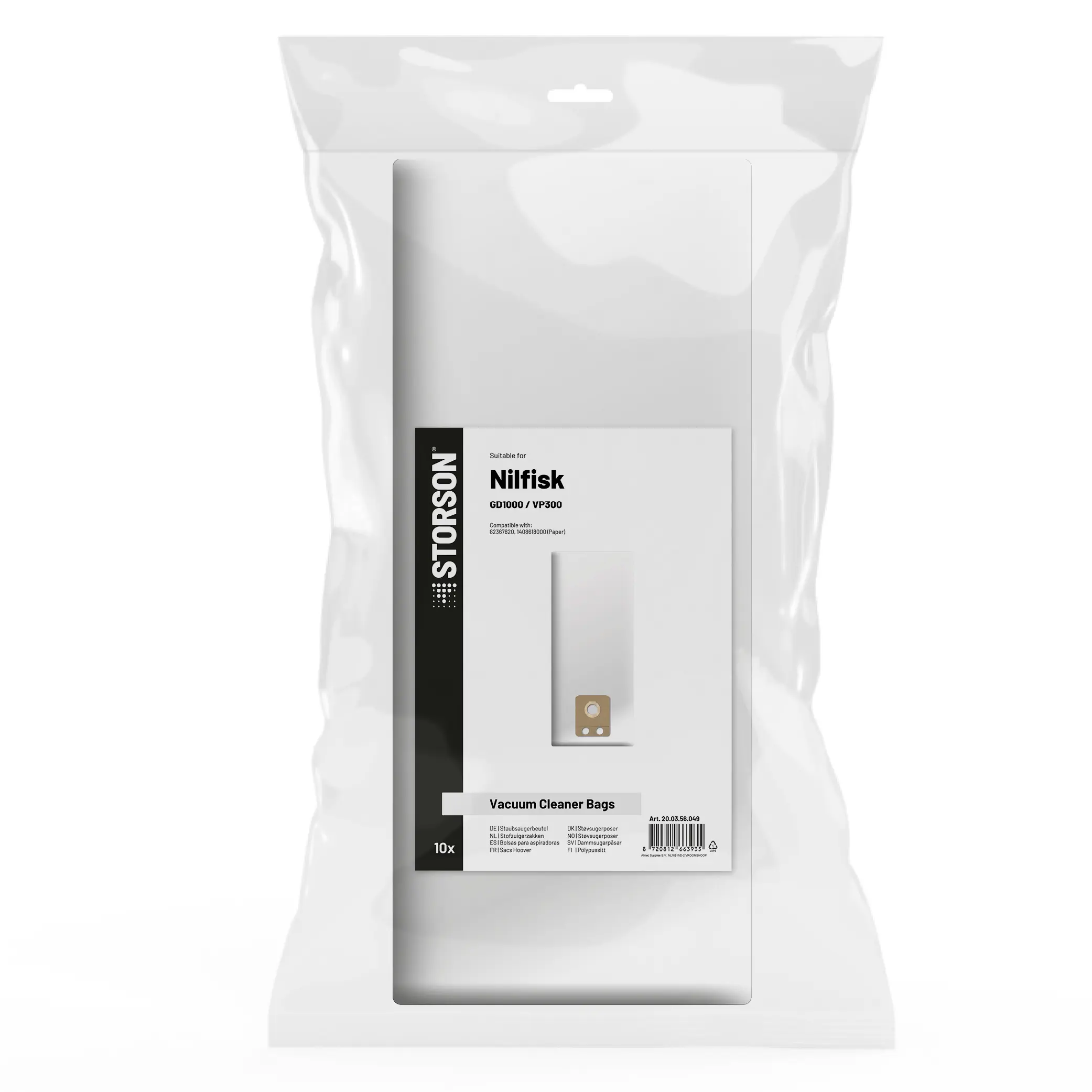 STORSON Vacuum Cleaner Bags suitable for Nilfisk GD1000 / VP300 / VP400