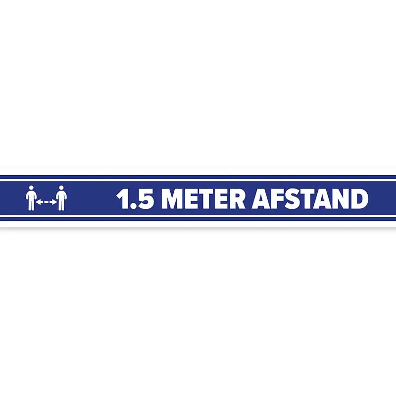 Window / Floor sticker strip blue "Keep distance"