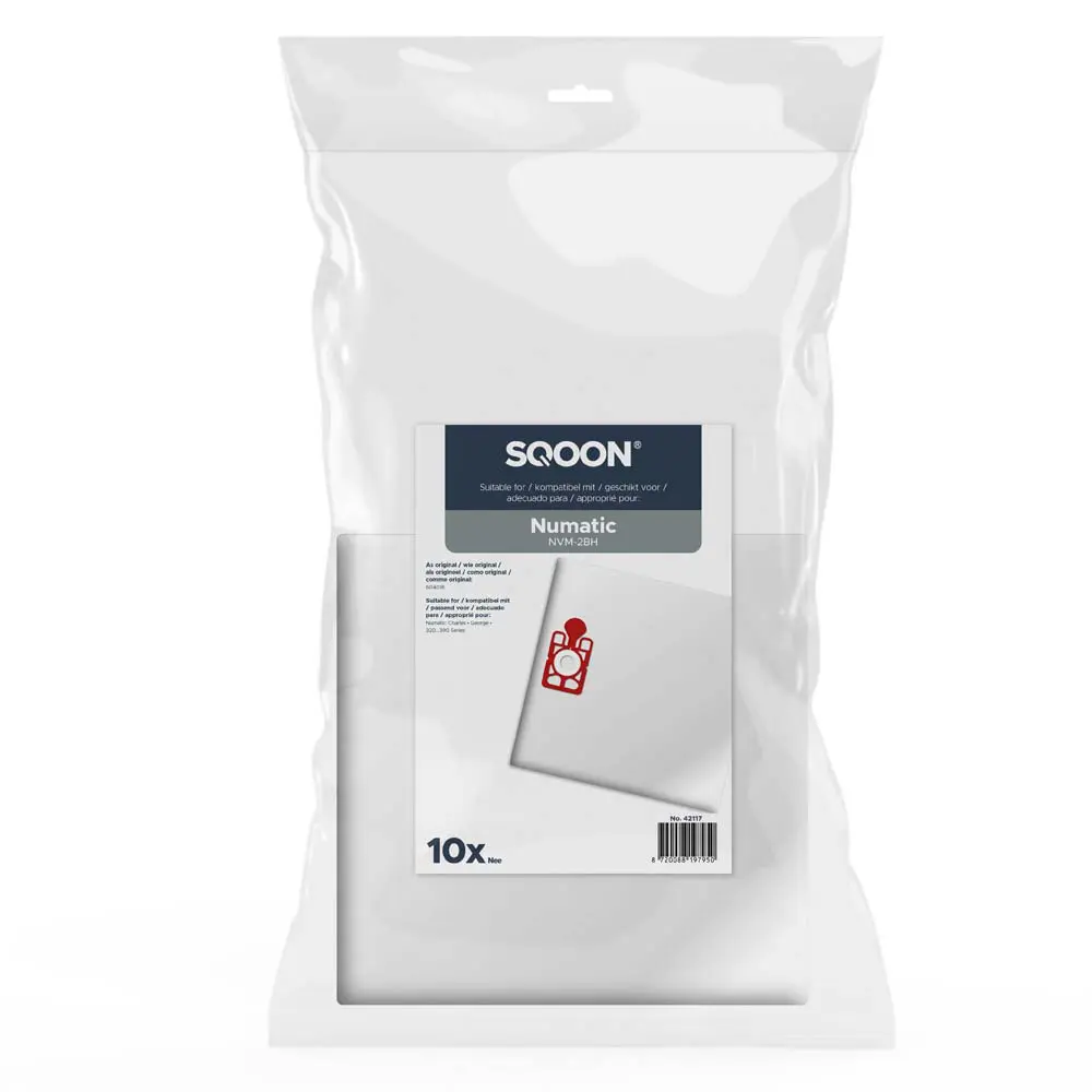 Bolsas para aspiradoras SQOON adecuadas para los modelos Numatic NVM 2BH 320-390