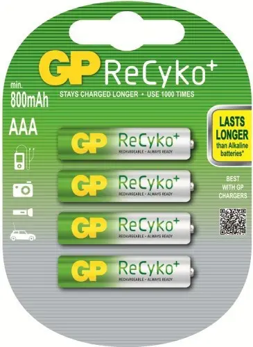 AAA battery Rechargeable GP NiMH 800 mAh ReCyko + Pro 1,2V (4pcs)