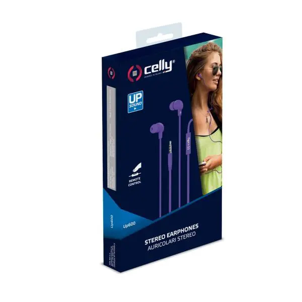 Bouchons d'oreille stéréo Câble plat Violet