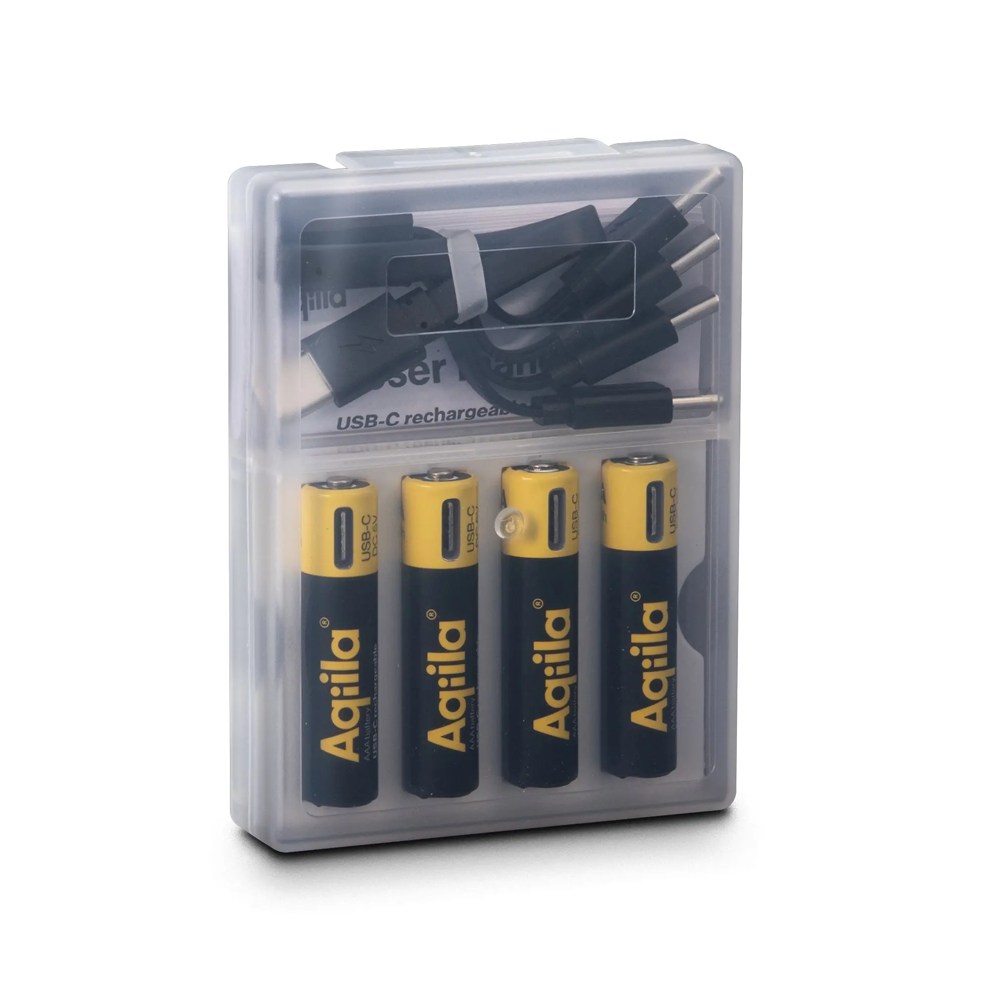 Aqiila AAA Rechargeable Battery Aqiila USB-C 600 mAh Li-Ion 1.5V, 4-pack