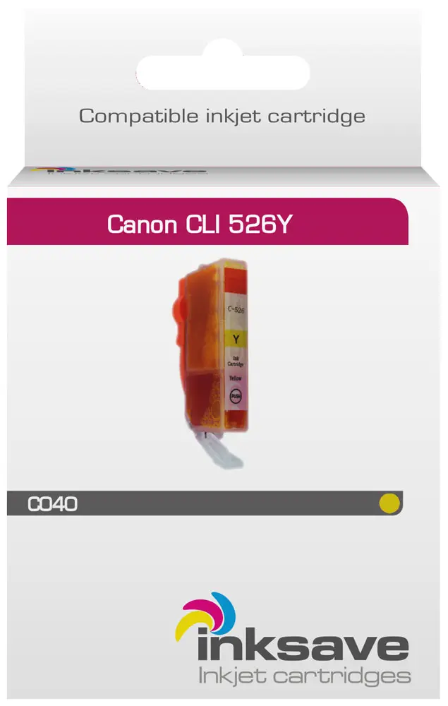 Inksave vervanging voor Canon CLI 526 Y