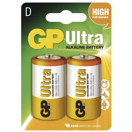 D Mono battery GP Alkaline Ultra 1,5V (2pcs)