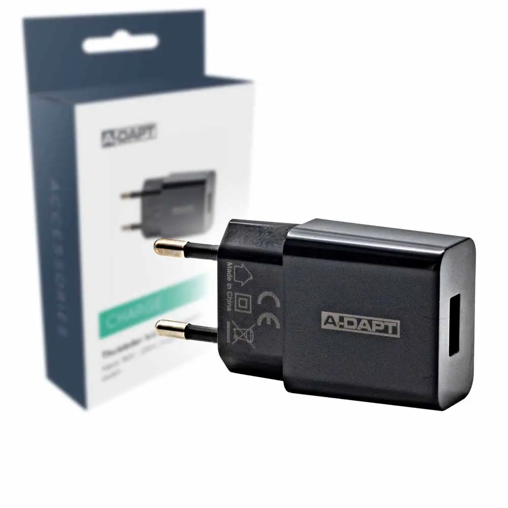 A-DAPT Heimladegerät 1x USB 2,1A schwarz