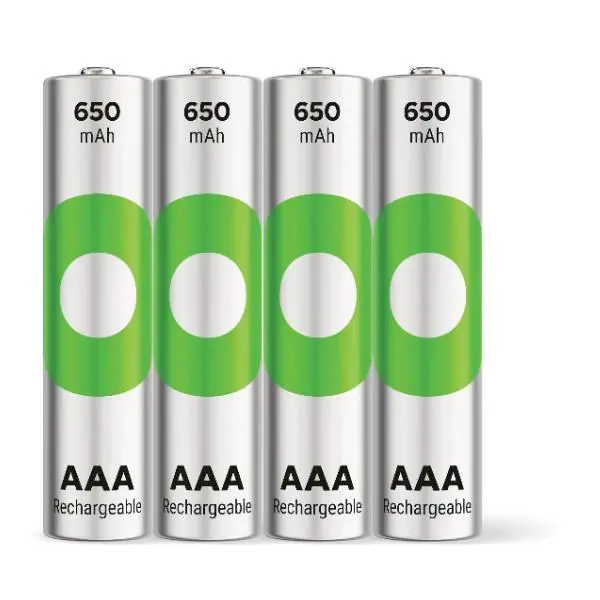 Pile AAA rechargeable GP NiMH 650 mAh ReCyko 1,2V 4 pièces