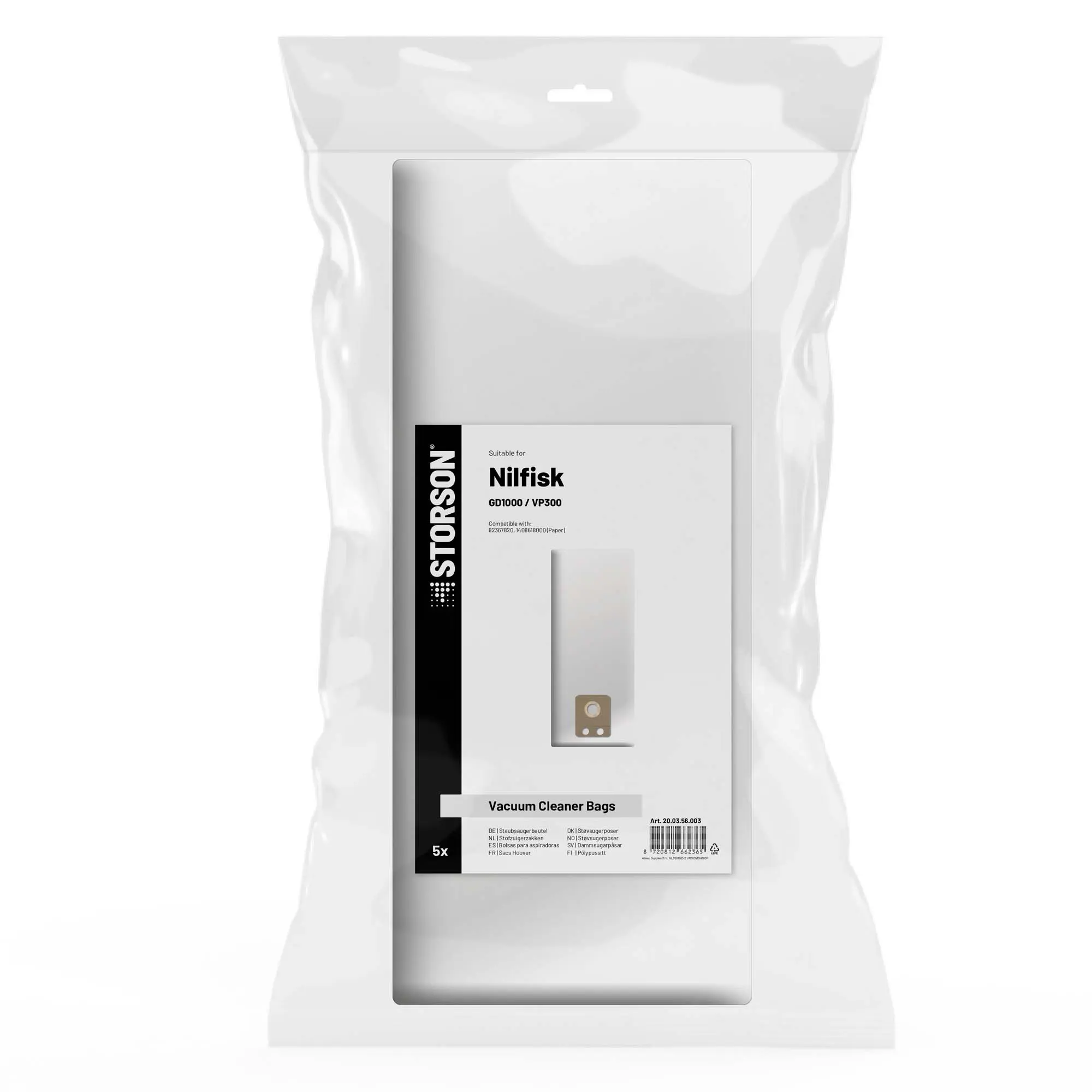 STORSON Vacuum Cleaner Bags suitable for Nilfisk GD1000 / VP300