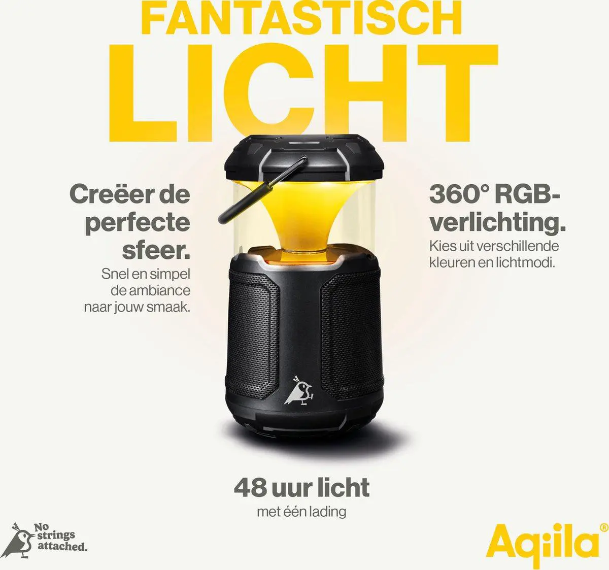 Aqiila Soundbird B10 3in1 Lamp, Speaker en Powerbank