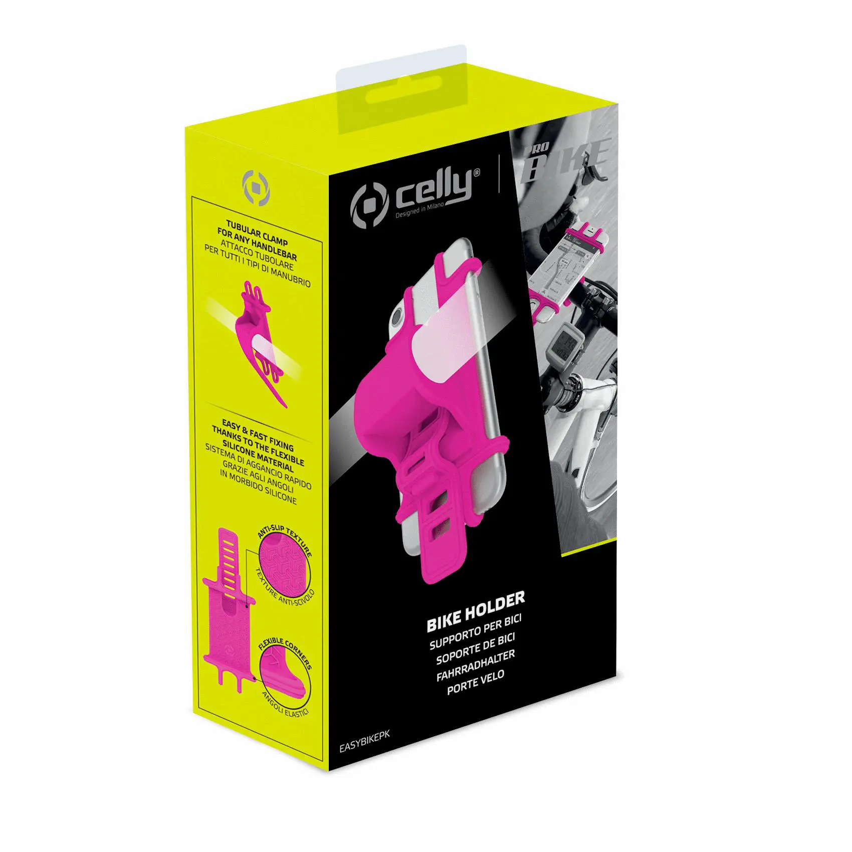 Telefoonhouder Fiets Siliconen Roze