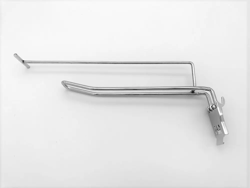 Shelf hook Double fold + label carrier 200mm
