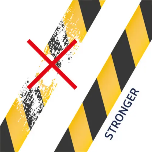 Self-adhesive high quality marking tape - yellow/black 48mm x 33m