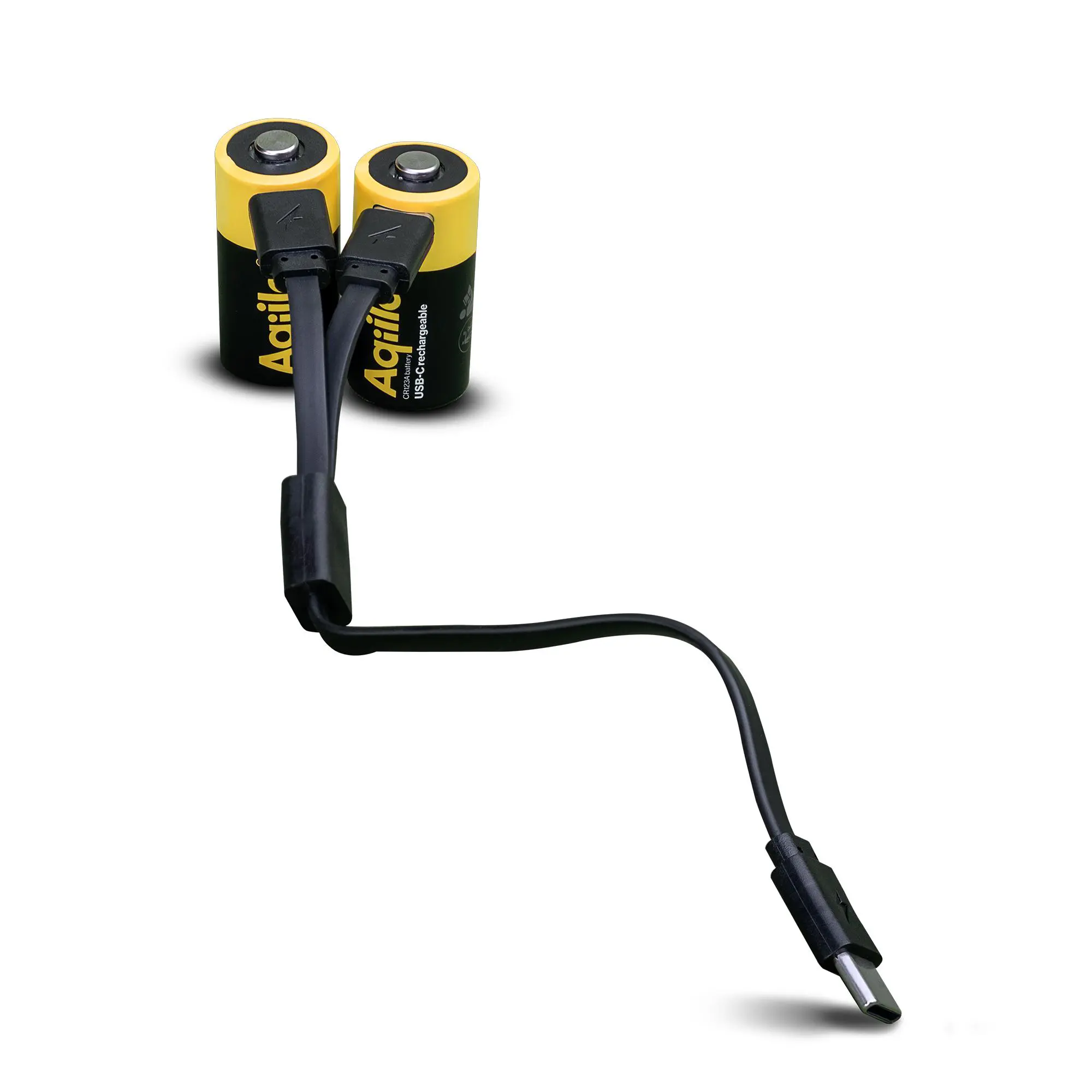 Aqiila CR123A Rechargeable Battery Aqiila USB-C 750 mAh Li-Ion 3V, 2-pack