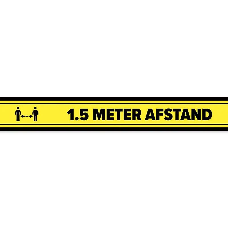 Window / Floor sticker strip yellow "Keep distance"