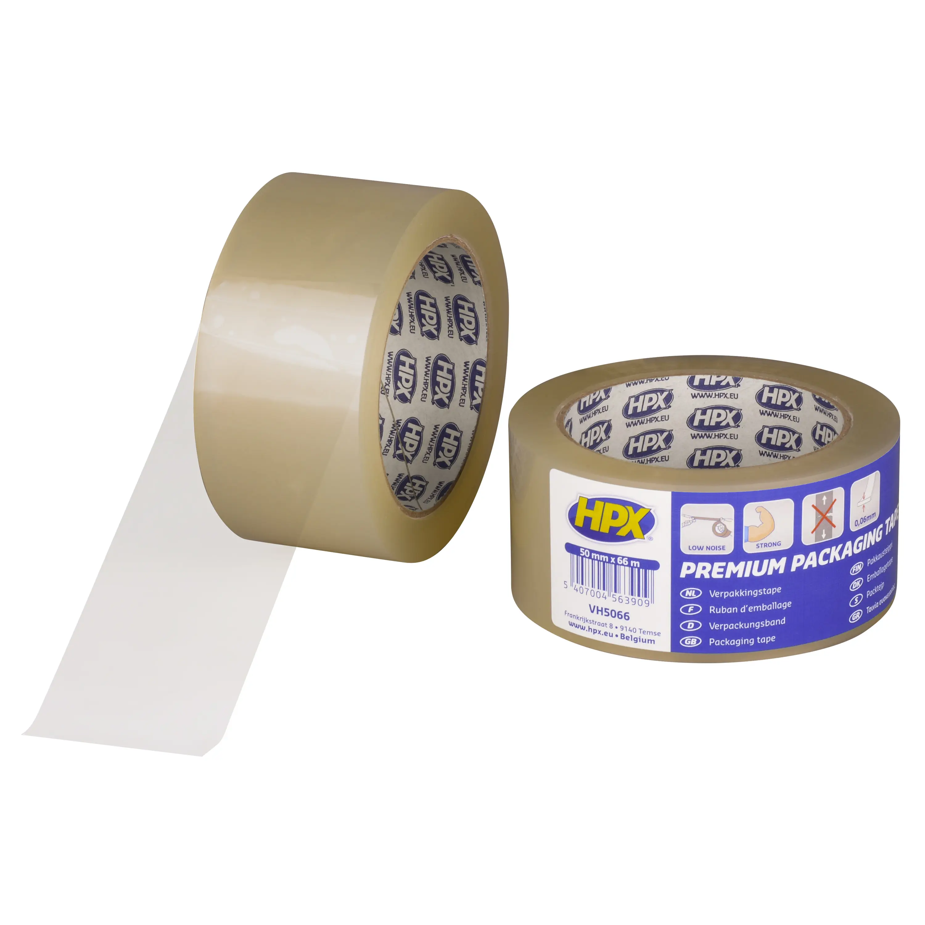 Packaging tape premium - transparent 50mm x 66m