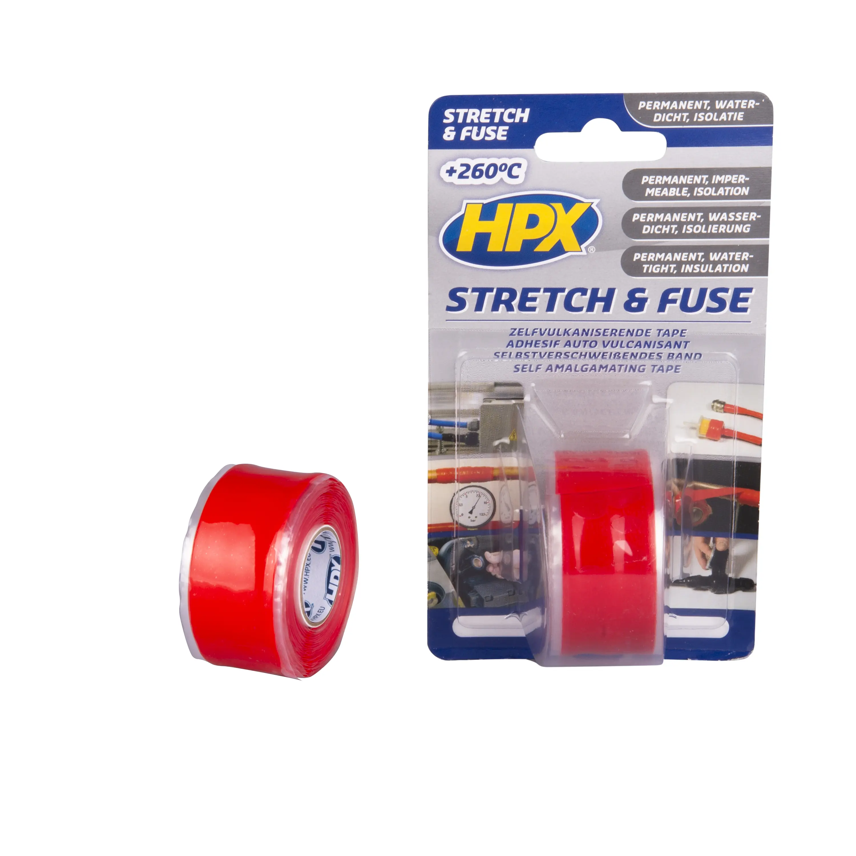 Stretch & Fuse self vulcanizing tape - red 25mm x 3m