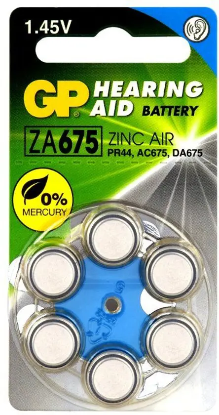 ZA675 GP Zinc Air Hearing aid battery 1.4V (6pcs)
