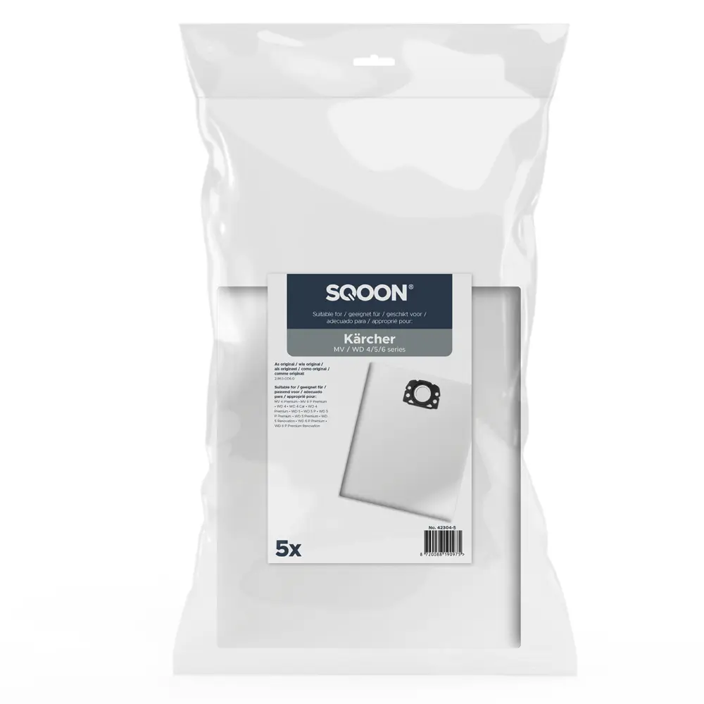 Bolsas para aspiradoras SQOON adecuadas para Karcher series WD / MV 4/5/6 - KFI 487