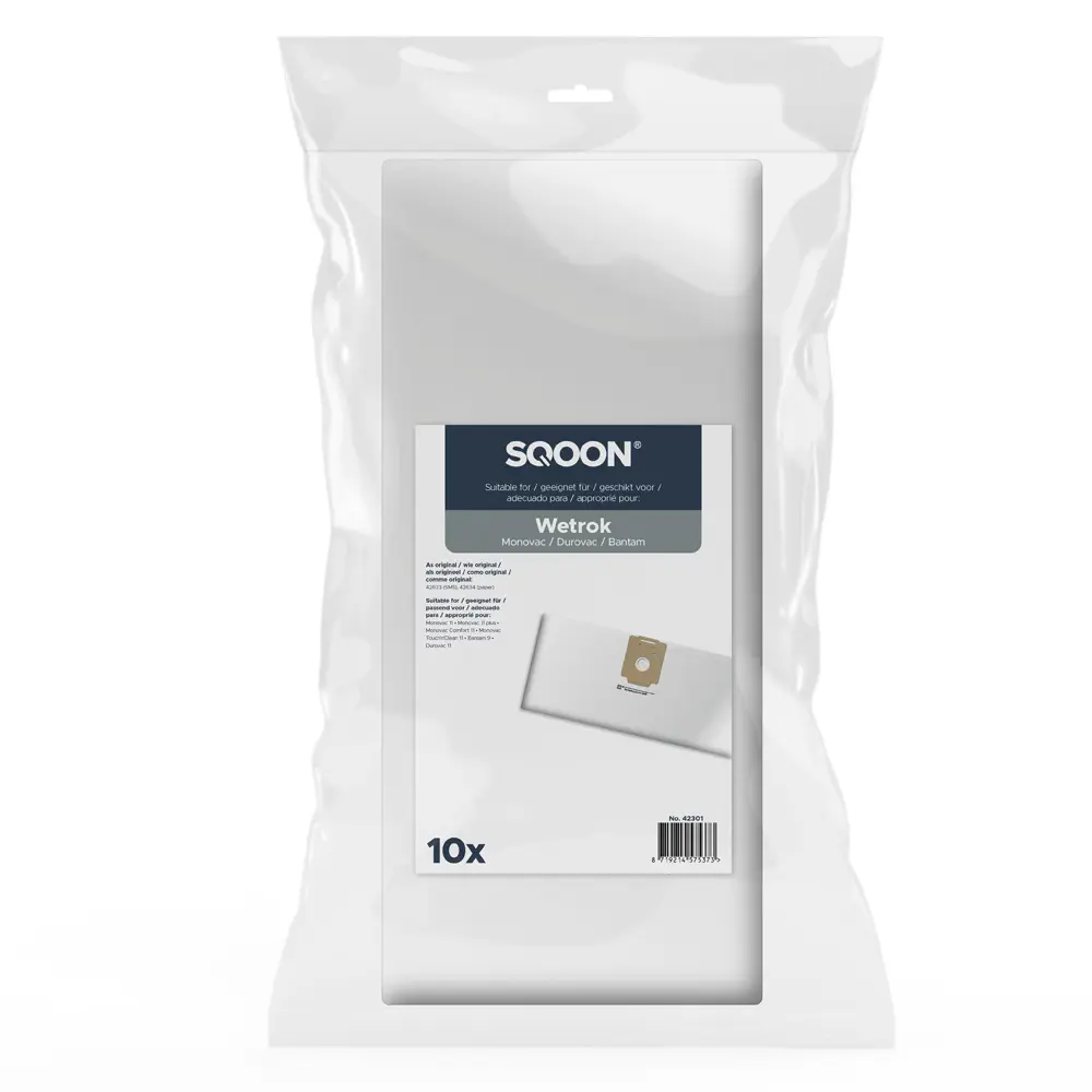 SQOON Vacuum cleaner bags suitable for Wetrok Monovac (Comfort), Durovac 9/11 Series