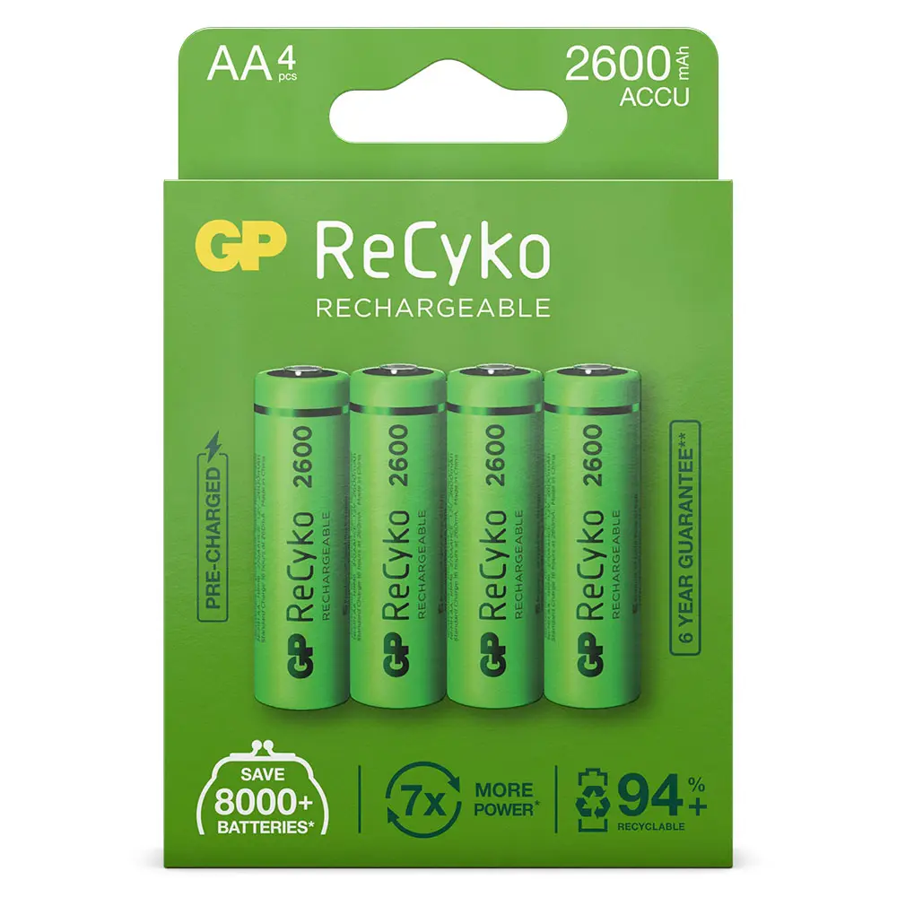 AA battery Rechargeable GP NiMH 2600 mAh ReCyko 1,2V (4 pcs)