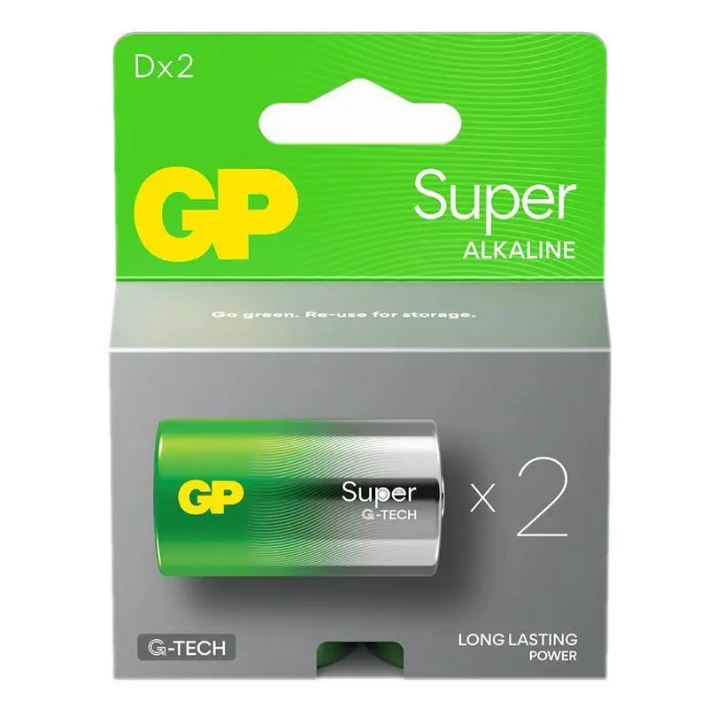 D Mono battery GP Alkaline Super 1.5V 2 pcs.