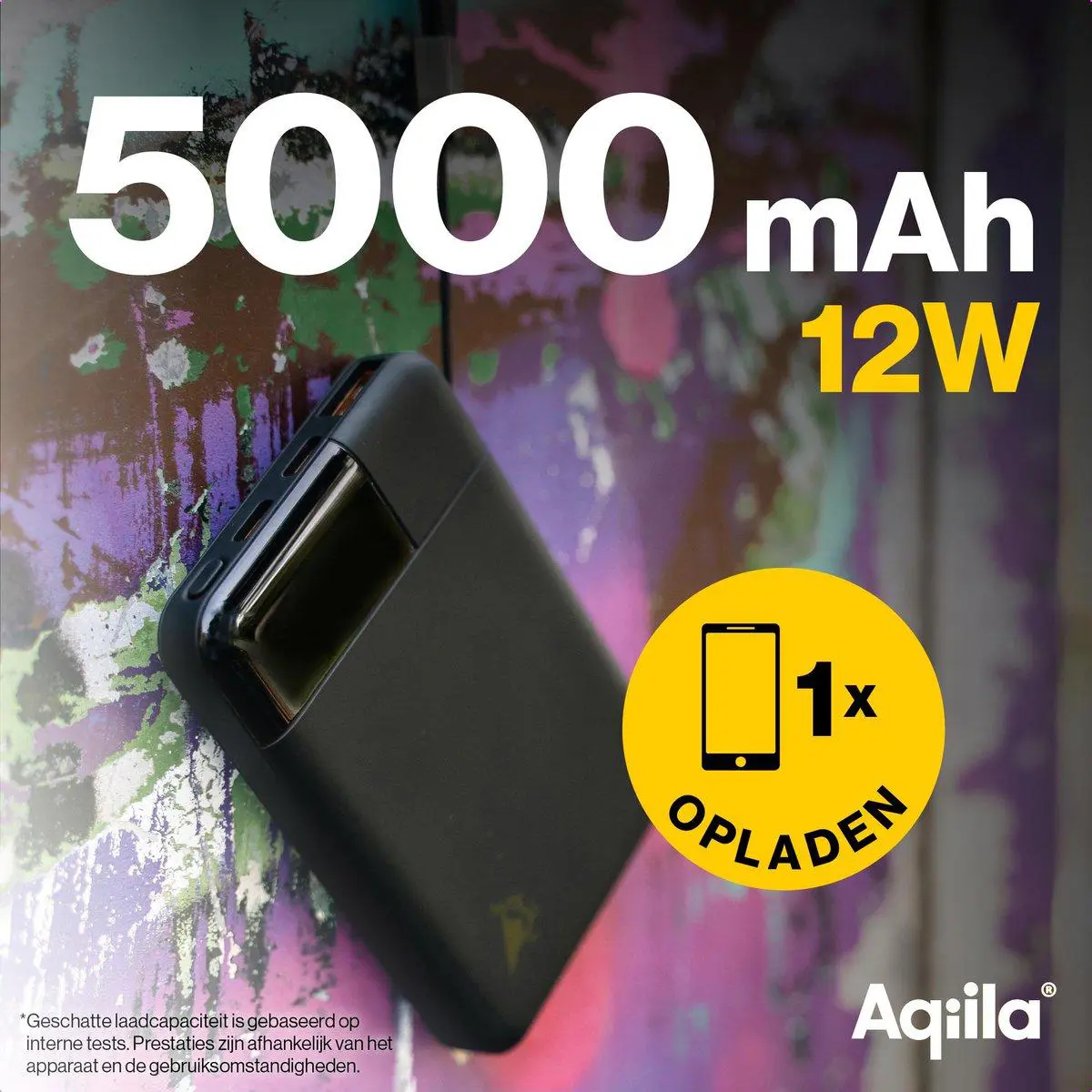 Aqiila Powerbird B5 Powerbank 12W zwart 5.000 mAh 
