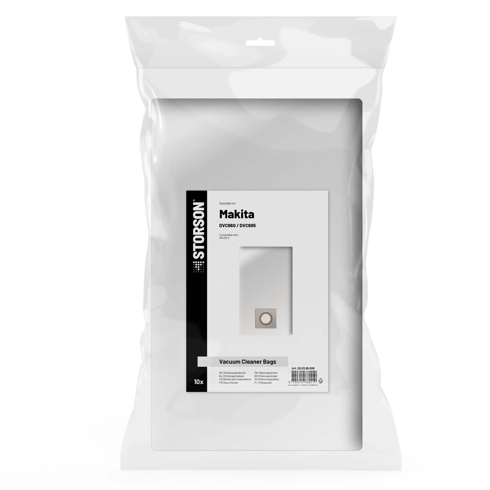 STORSON Vacuum Cleaner Bags suitable for Makita DVC660 / DVC665 / VC011G / VC012G