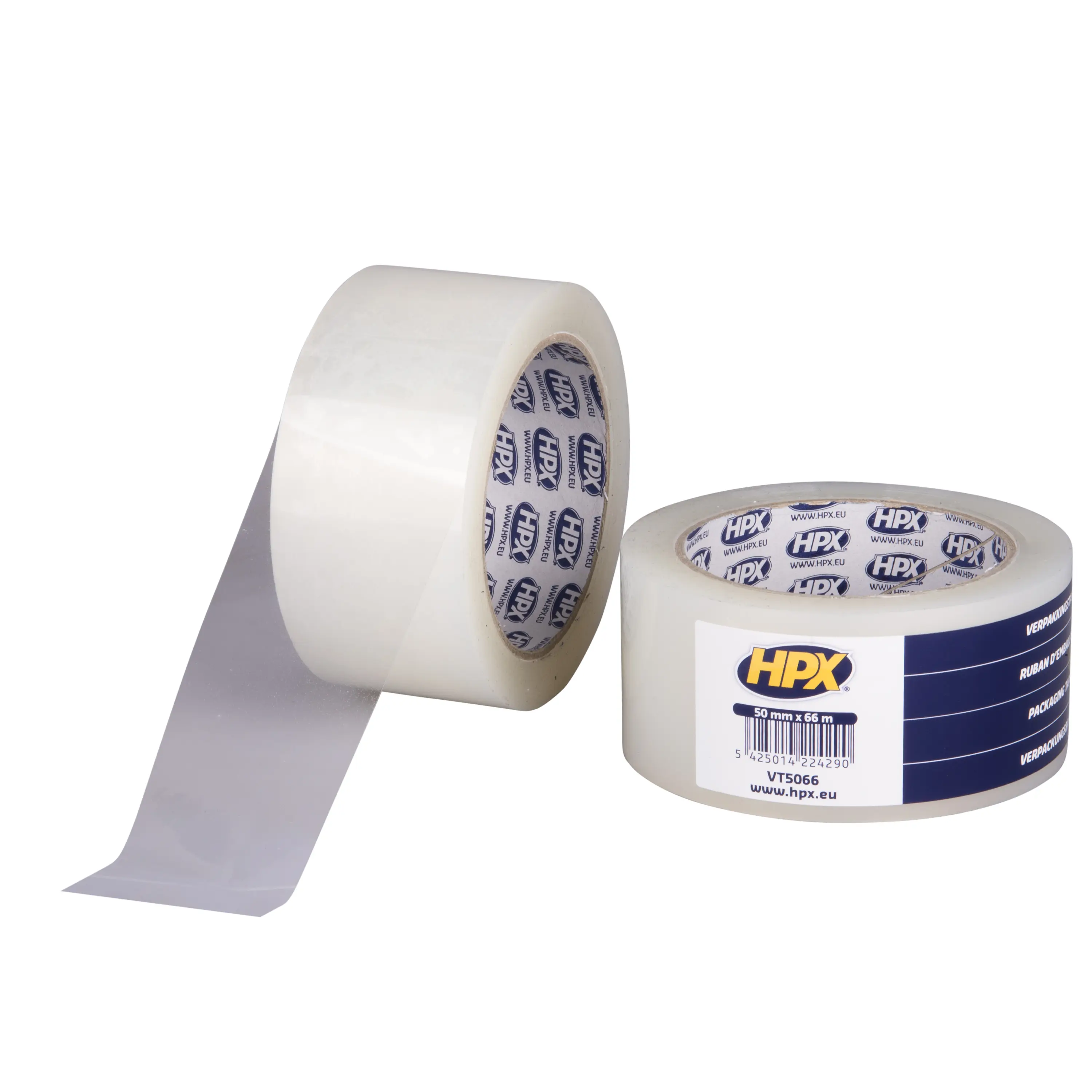 HPX Packaging tape flat pack 6 rolls - transparent 50 mm x 66 m