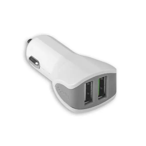 Car charger 2x USB 3,4A White