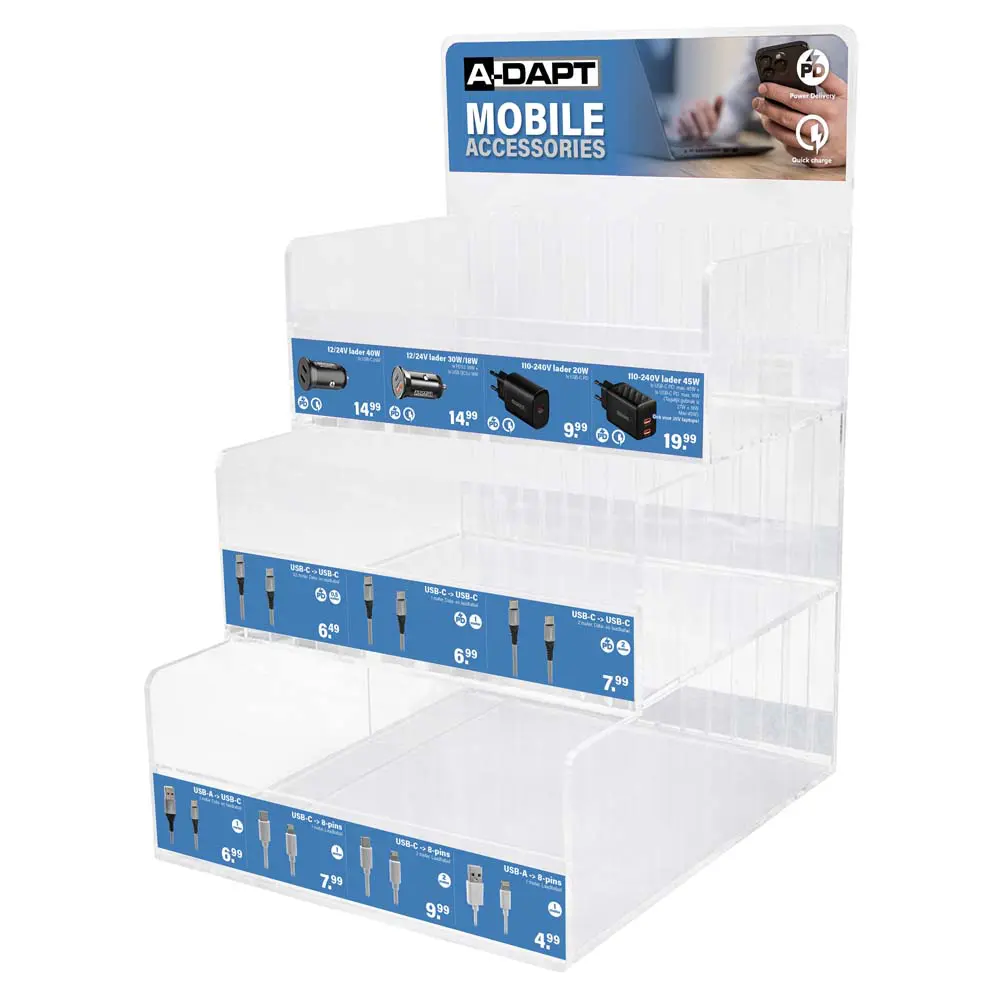 A-DAPT counter display smartphone cables and chargers V4