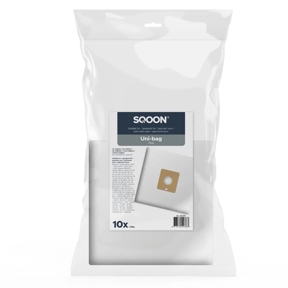 Bolsas para aspiradoras SQOON adecuadas para Uni-bag plus