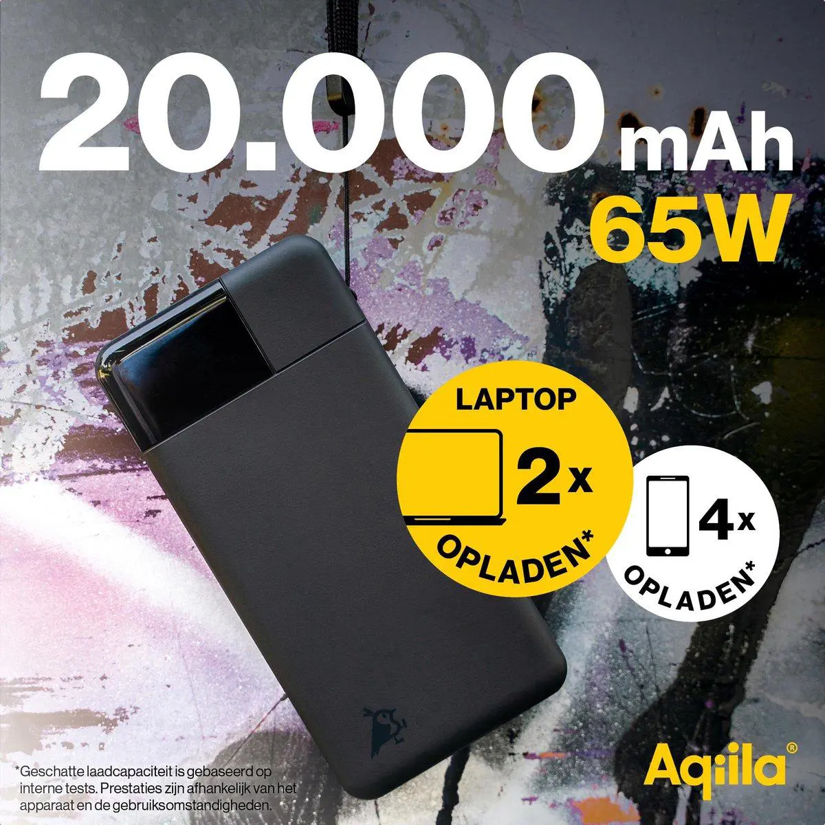 Aqiila Powerbird B20+ Power Bank 65W Black 20,000 mAh 