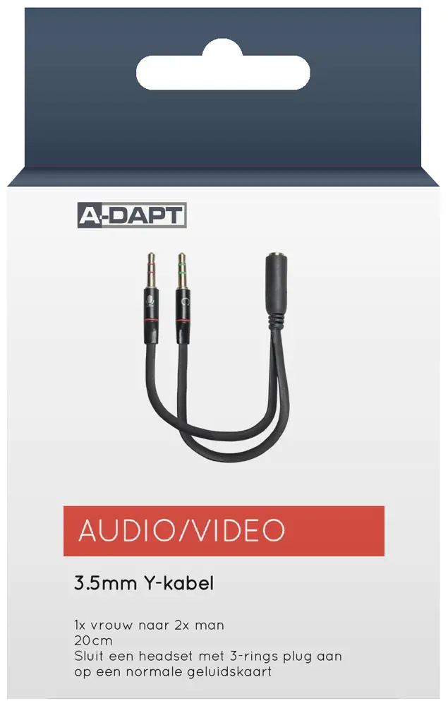 Cable de audio en Y de 3,5 mm negro