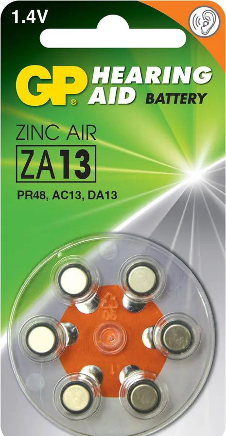 ZA13 GP Zinc Air Hearing aid battery 1.4V (6pcs)