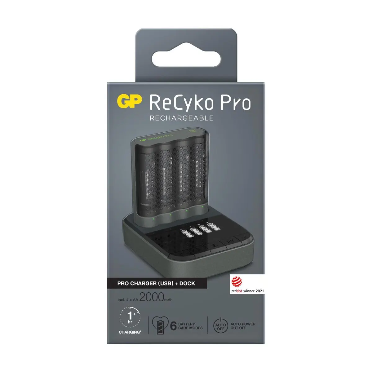 USB batterijlader GP P461 4 x ReCyko Pro AA 2000 mAh dockingstation