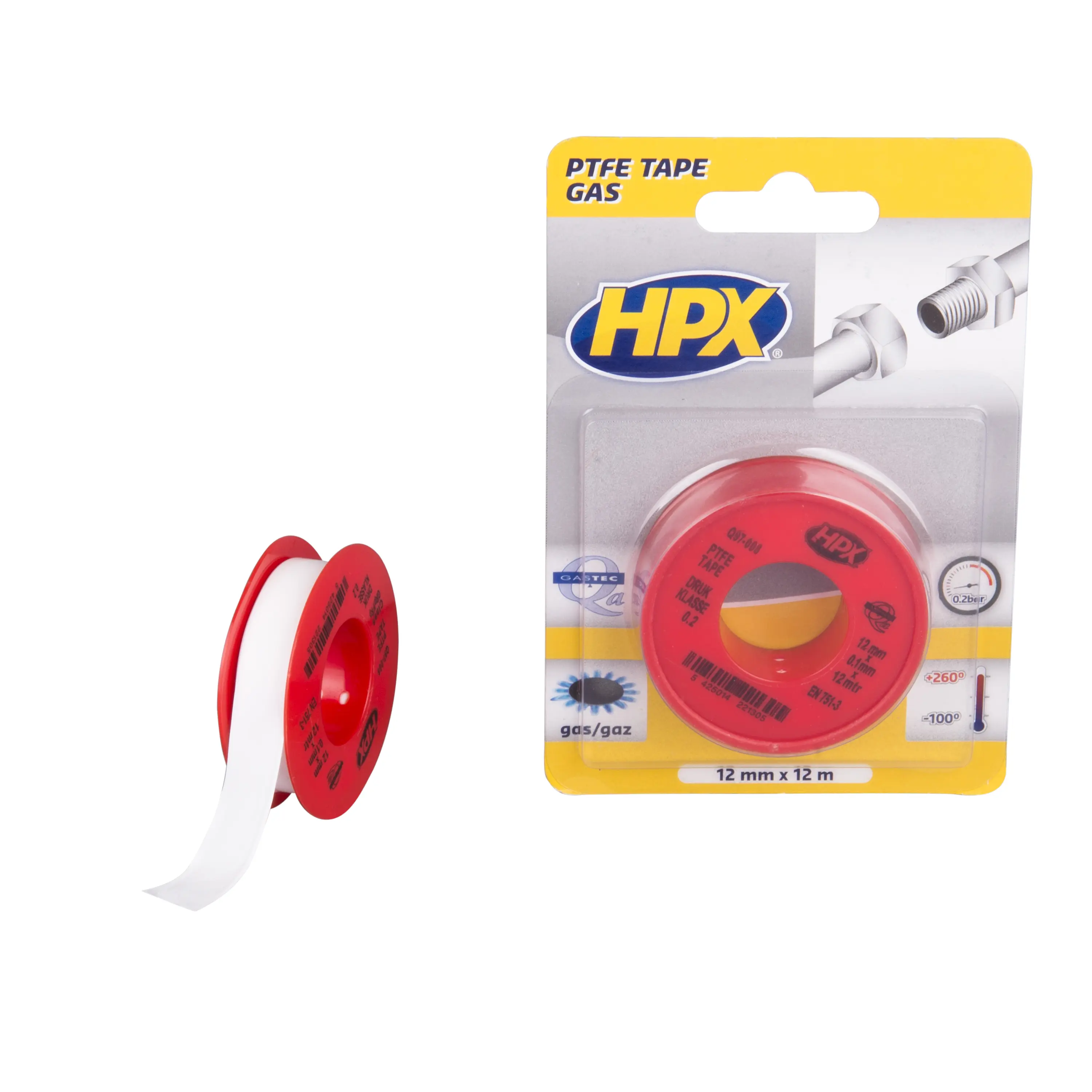 PTFE gasket tape blister - white 12mm x 12m