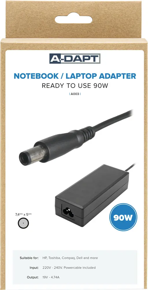 Laptop power supply with original plug including HP-Toshiba