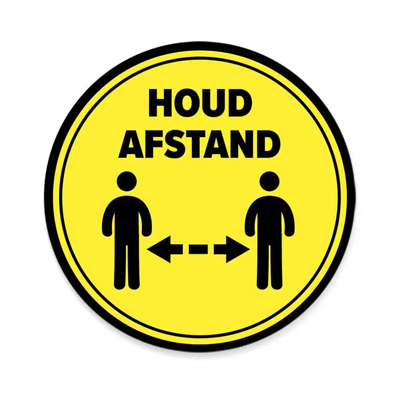 Window / Floor sticker round yellow "Keep distance"