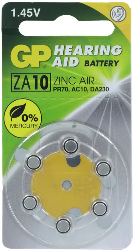 ZA10 GP Zinc Air Hearing aid battery 1.4V (6pcs)