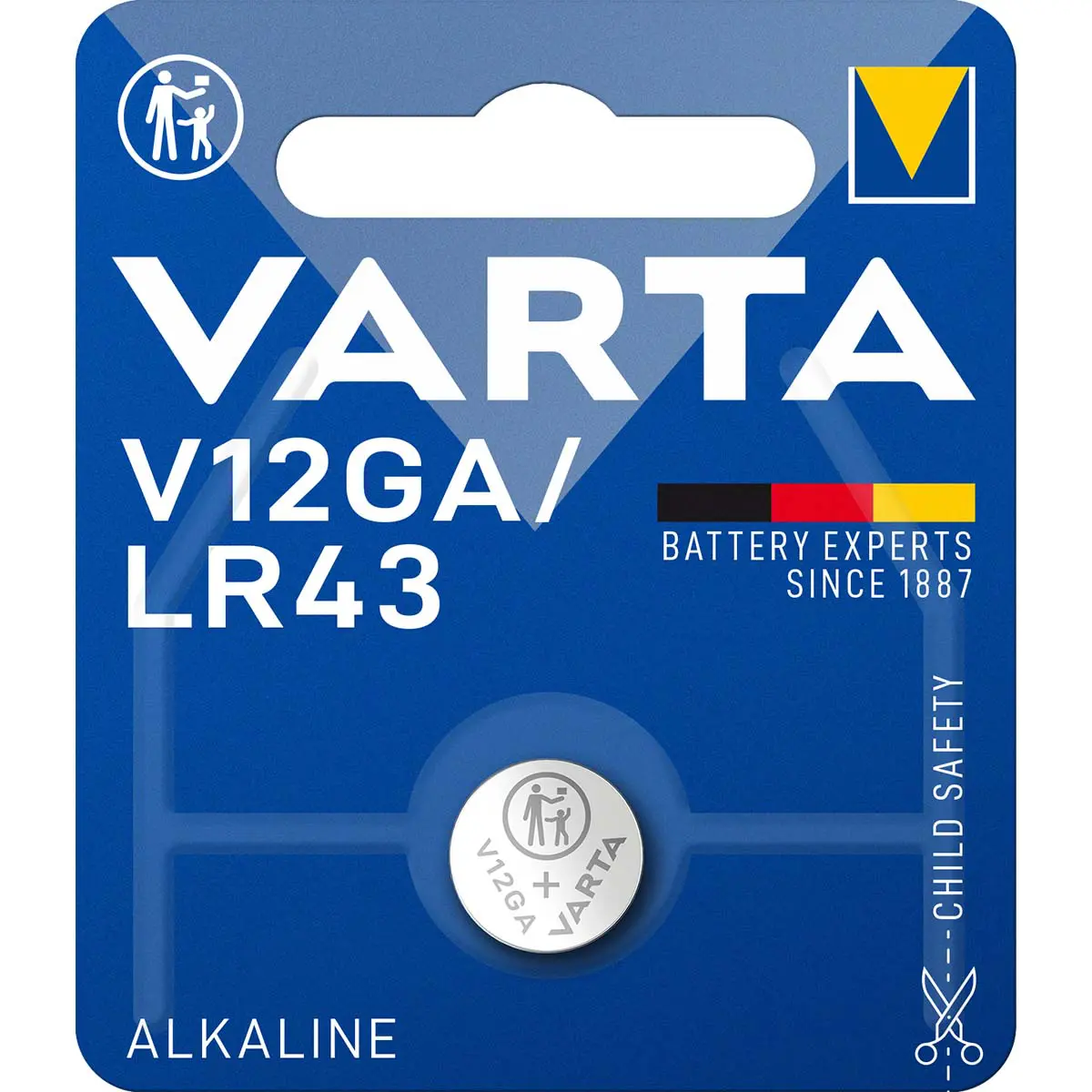 Varta V12GA / LR43 Silver Blister 1
