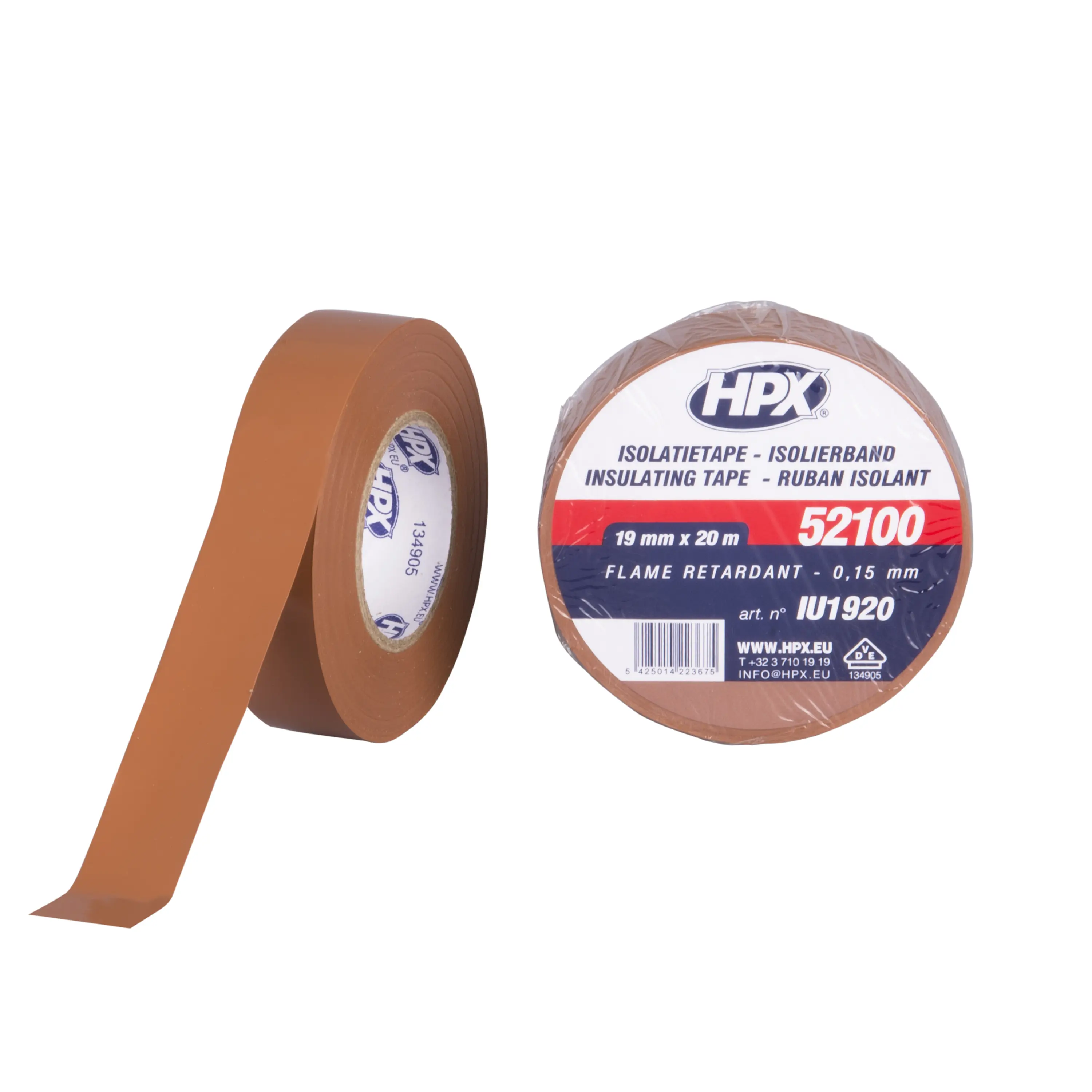 PVC insulation tape VDE - brown 19mm x 20m