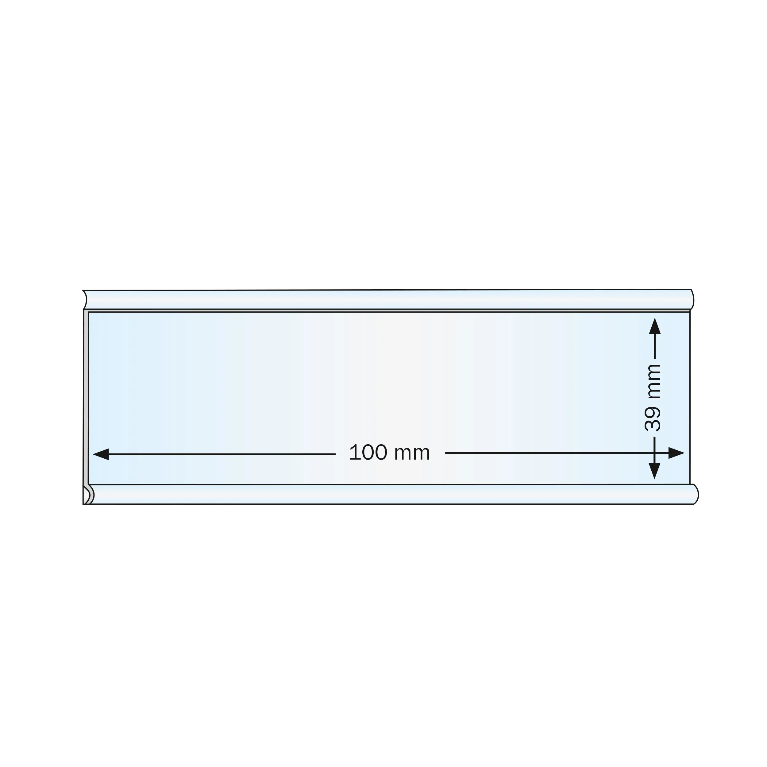Shelf window self-adhesive 100x39mm