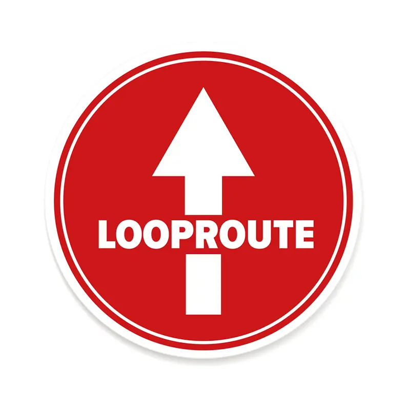 Floor sticker round red "Walking route"