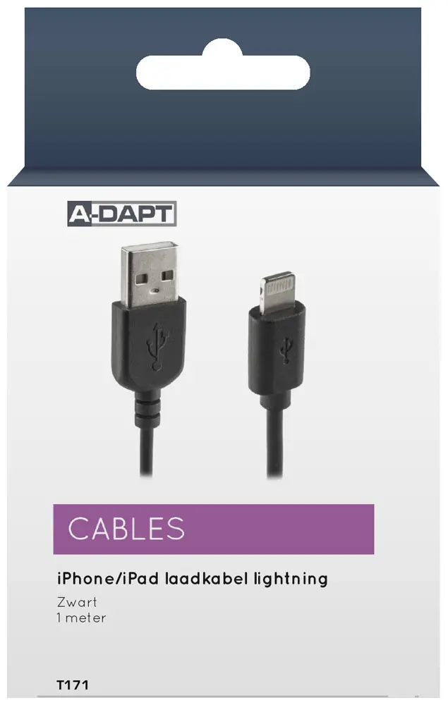 Cable de carga Apple lightning 1m negro