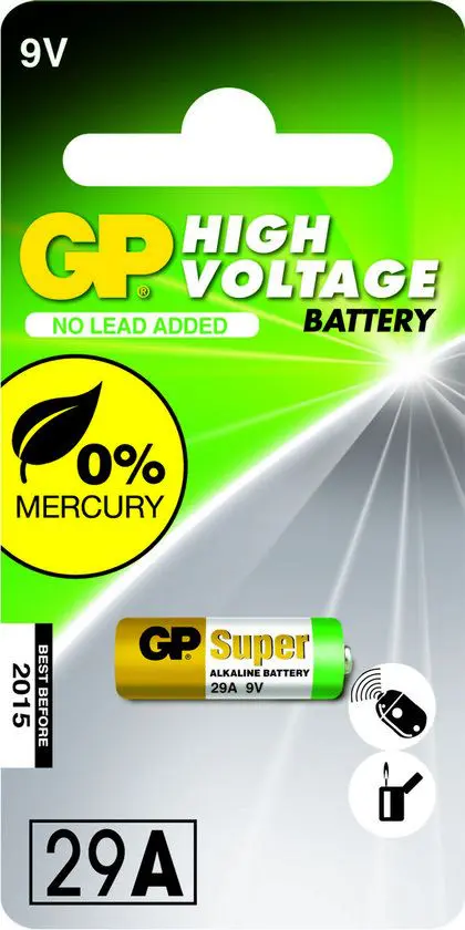 29A GP Alkaline round cell high voltage 9V (1pc)