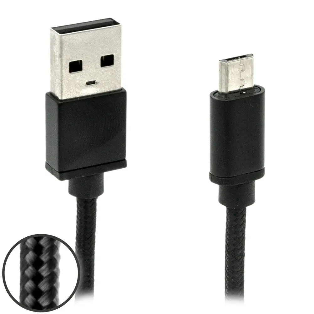 Cable de datos y carga Micro USB 20CM negro