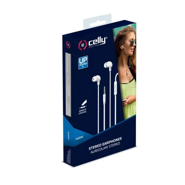 Bouchons d'oreille stéréo Câble plat Blanc