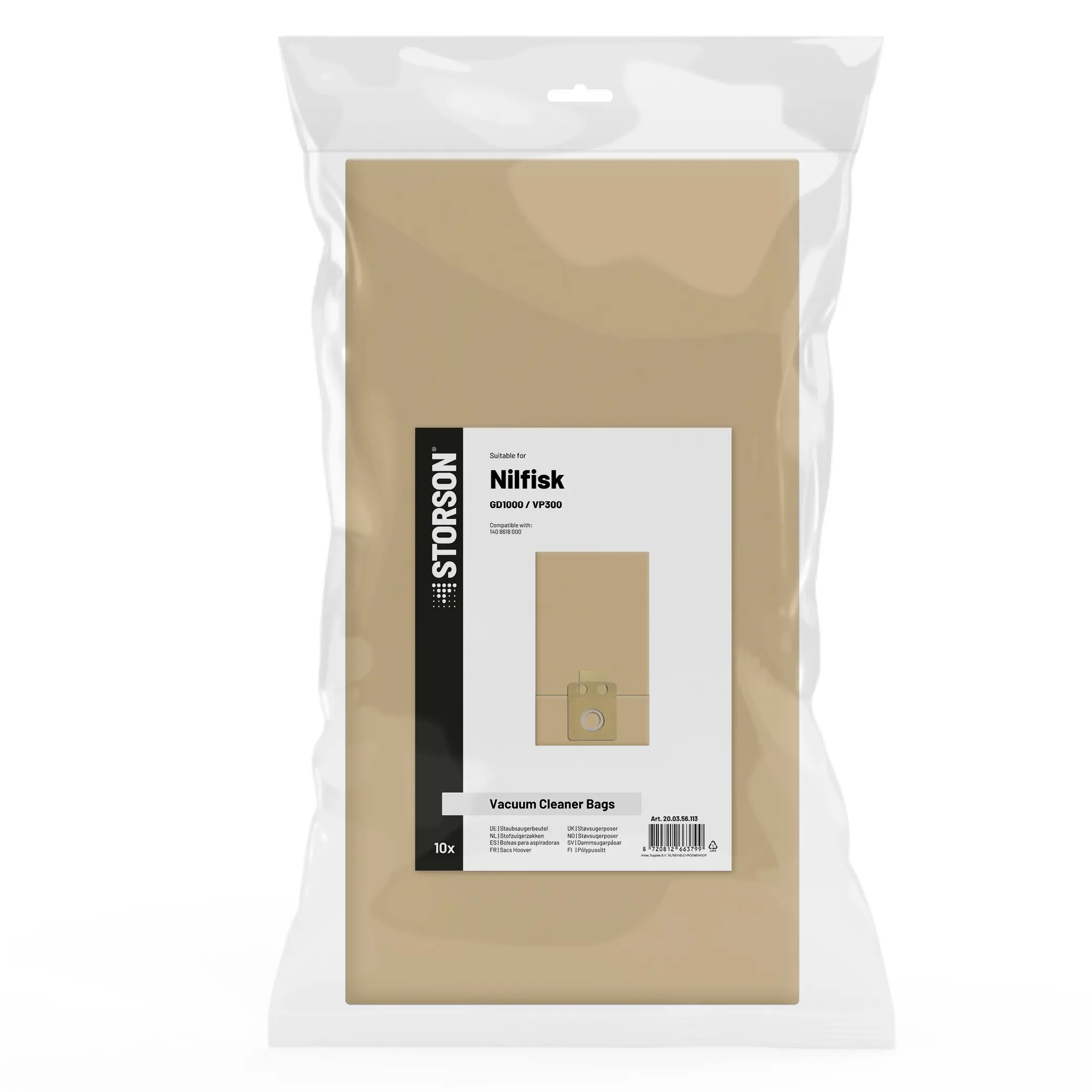 Bolsas para aspiradora STORSON compatibles con Nilfisk GD1000 / VP300 de papel