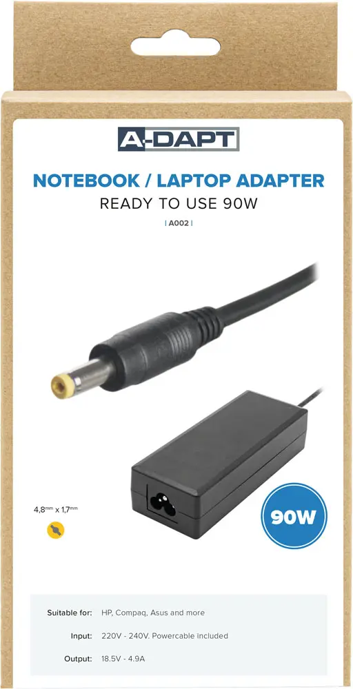 Laptop voeding met originele plug o.a. HP